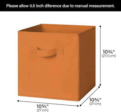 GRANNY SAYS 11 Inch Cube Storage Bins, Cube Storage Organizer, Fabric Storage Bins with Handle, Storage Cubes for Shelves, Closet, 3 Yellow & 3 Orange, 6-Pack