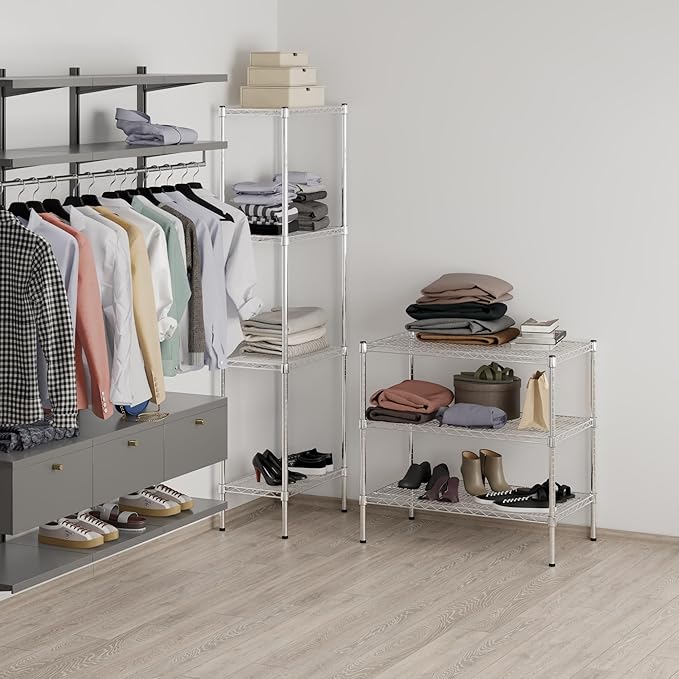 21" Deep x 36" Wide x 34" Height Wire Shelving Kit | 3-Tier | NSF Commercial Storage Rack Unit