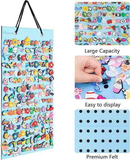 PACMAXI Shoe Charms Organizer - 186 Hole Hanging Display Stand, Wall Mounted Holder
