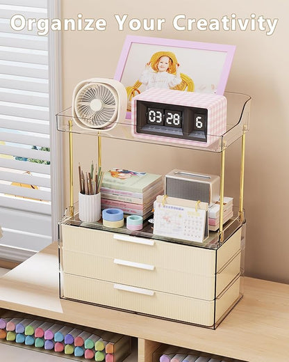 Anylady Bathroom Organizers and Storage, Makeup Organizer (Sturdy Durable Attractive), Ideal for Vanity, Countertop, Counter, Perfume, Skincare, Cabinet, Cosmetic, Dresser Organizer (Cream)