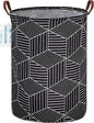 Laundry Basket Canvas Fabric Collapsible Organizer Basket for Storage Bin Toy Bins Gift Baskets Bedroom Clothes Children Nursery Hamper (Black diamond)