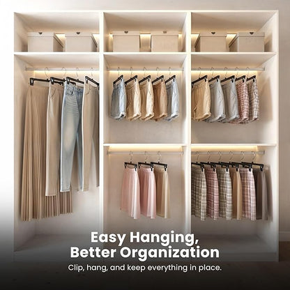 Utopia Home Skirt Hangers - 30 Pack Plastic Hangers with Clips and 360 Swivel Hook for Closet Use and Hanging Bottoms Such as Skirts Pants Jeans