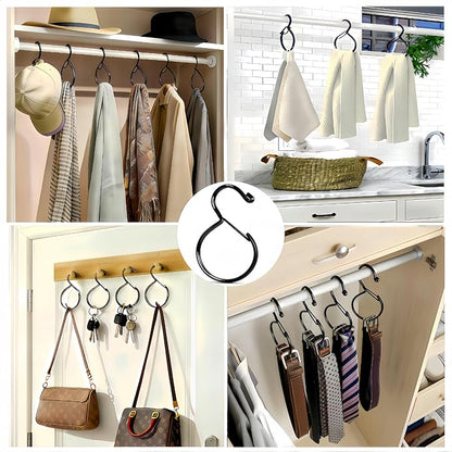 4 Pack Belt Hanger, Belt Hanger for Closet, Rust-Proof Belt Organizer for Closet, Holds Ties, Scarves, hat, Bags & Accessories, Black