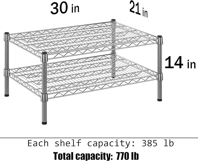 21" Deep x 30" Wide x 14" Height Wire Shelving Kit | 2-Tier | NSF Commercial Storage Rack Unit