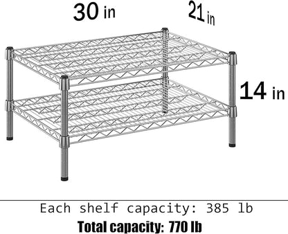 21" Deep x 30" Wide x 14" Height Wire Shelving Kit | 2-Tier | NSF Commercial Storage Rack Unit