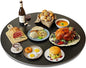 27.6" Lazy Susan Turntable – 360° Sinteredstone Silent Anti-Slip Turntable, Table Top Centerpiece for Kitchen, Pantry, Spice Rack, Refrigerator & Dining Table, Black