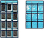 NIMES Hanging Closet Underwear Sock Jewelry Storage Over The Door Classroom Cell Phone Calculator Organizer Clear Pockets (BLUE-12 & 9 POCKETS PACK)