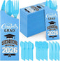 Funnymoom 400 Pcs 2026 Graduation Wrapped Silverware Bags Holder - Disposable Dinnerware Set Includes Plastic Spoons Knives and Forks, Class of 2026 Parties School Congrats Supplies(Blue)