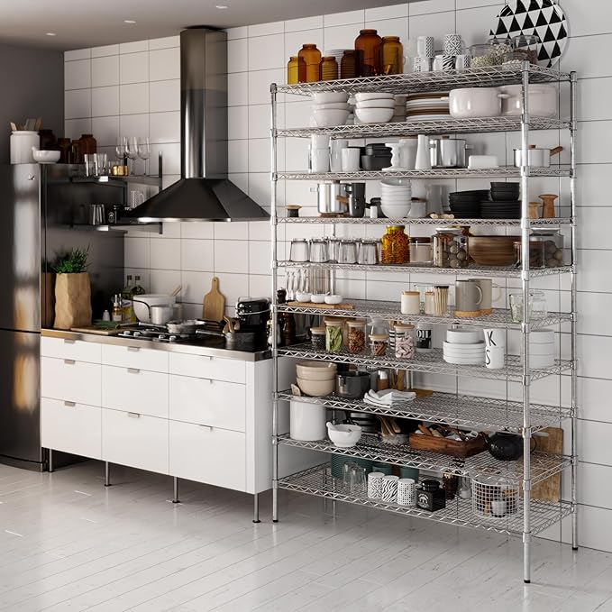 21" Deep x 54" Wide x 86" Height Wire Shelving Kit | 10-Tier | NSF Commercial Storage Rack Unit