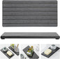 Razborci 2PCS Diatomite Water Absorbing Stone Drying Tray Mat for Bathroom & Kitchen Counter, Instant Dry Drink Bar Coaster, Vanity Sink Caddy Organizer, Dish Soap Sponge Holder, Dark Gray, 8"x3.8"
