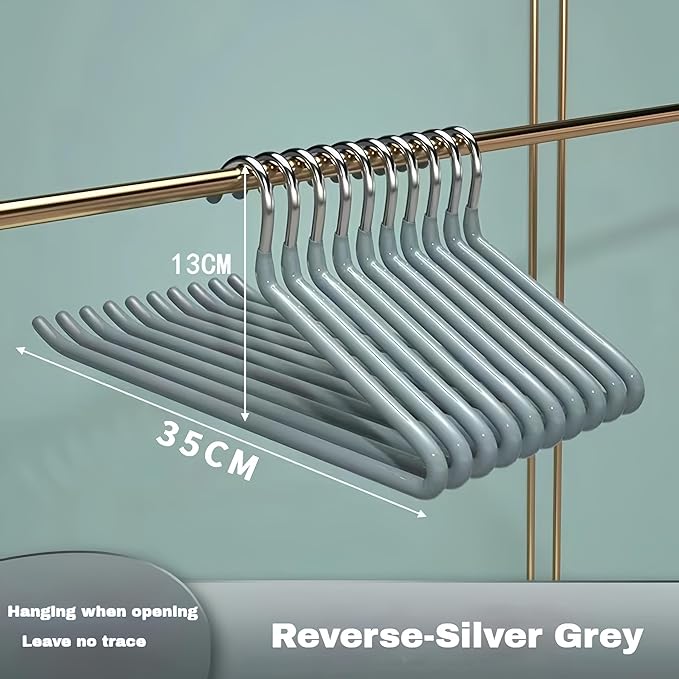 10 Pack Open Ended Pants Jean Hangers, Heavy Duty Non Slip for Closet, Space Saving Trouser Hangers, Metal Pant Hanger for Women Men, Grey