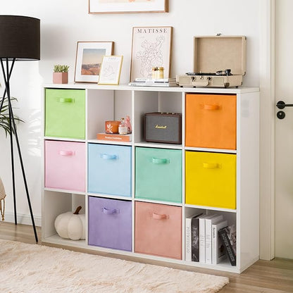 GRANNY SAYS 13 Inch Cube Storage Bins, Colorful Cube Storage Organizer, Fabric Storage Bins, Storage Cubes for Shelves, Closet, Toy Storage Bins for Kids Room, Play Room, Colour, 8-Pack