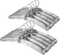 Grey Satin Padded Sweater Hangers 10 Pack, Blouse Hanger with Thick & Soft Foam for Bridal Wedding Dress Lingerie, Smooth Silk Covered Shirt Hanger Without Shoulder Bump