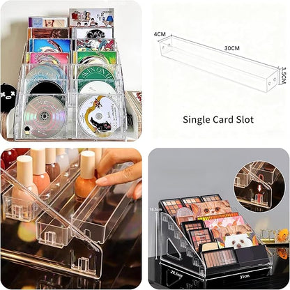 Acrylic Display Rack Cosmetic Large 3 Tiers Organizer Display Cases for Perfumes, Eyeshadow Palettes, Candy, Cookies, Figures