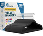 Lifemaster Velvet Non-Slip Plastic Hanger Set - 100 Pieces Non-Slip Clothes Hanger Set with 360° Swivel Hook, Space-Saving, Sleek Design, Smooth Velvet Finish, Lightweight Construction - Black