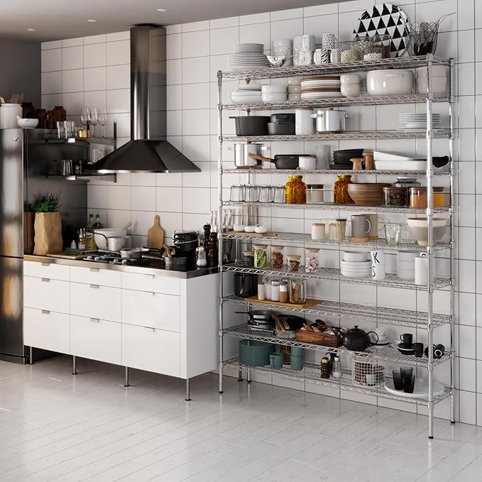 14" Deep x 60" Wide x 86" Height Wire Shelving Kit | 10-Tier | NSF Commercial Storage Rack Unit