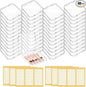 48 PCS Press On Nail Storage Box with 216 PCS Adhesive Nails Tapes, 3 X 3 Inch Press on Nail Case Nails Packaging for Presses Ons Acrylic Clear Nailes Display Box for Display Art Salon Supplies