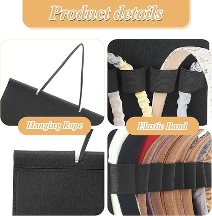 Hanging Headband Holder For Girls,Felt Headband Organizer Headband Storage Holder Organizer For Headband (Without Headbands) (Black)