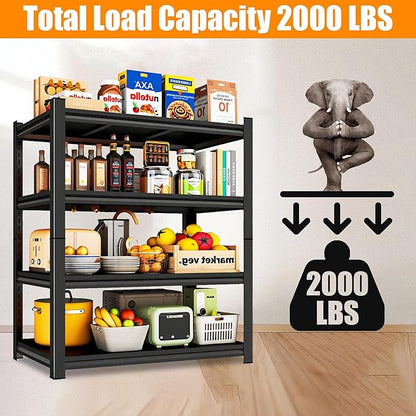 15.8 'D 4 Tier Metal Shelving Unit, Heavy Duty Kitchen Storage Shelves, Adjustable Bakers Rack & Pantry Shelf Organizer for Microwave Stand, Storage for Kitchen - 15.8"W x 15.8"D x 53.4"H