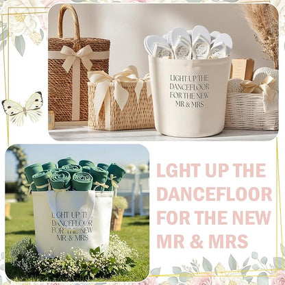 Yungyan Wedding Baskets with Handles 16 inch Large Storage Basket for Wedding Glow Sticks Slippers Flip-flops Umbrella Blankets Gift Container for Ceremony Ivory White(Dance Floor)