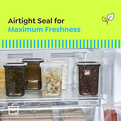 10 Pack 39 oz Airtight Food Storage Containers with Attached Hinged Lids – Stackable BPA Free Plastic Pantry Storage Containers for Flour, Sugar & Cereal – Clear Kitchen Containers