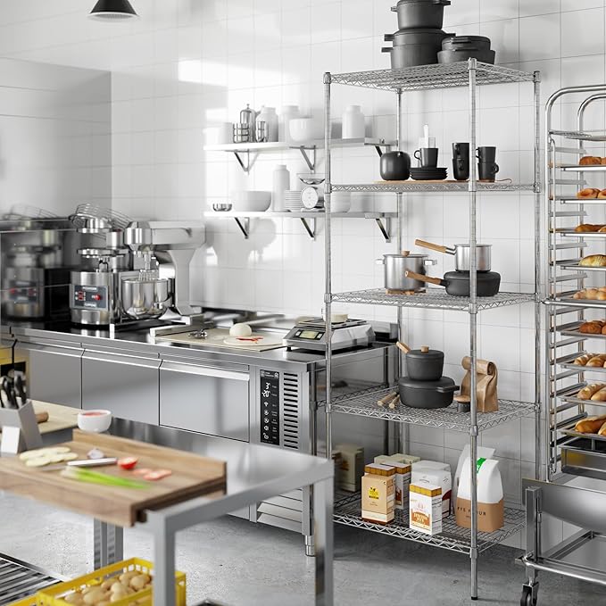 24" Deep x 30" Wide x 86" Height Wire Shelving Kit | 5-Tier | NSF Commercial Storage Rack Unit