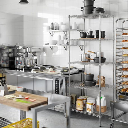 24" Deep x 30" Wide x 86" Height Wire Shelving Kit | 5-Tier | NSF Commercial Storage Rack Unit