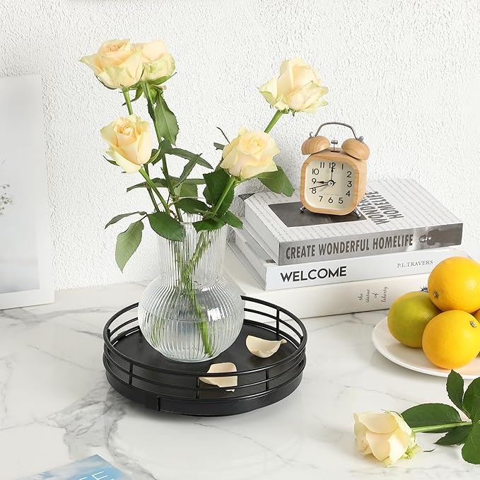 BAMBOO LAND- Lazy Susan Turntable Organizer, 9", Black, Lazy Susan for Table Top