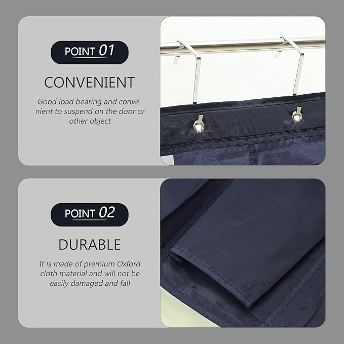 Over Door Shoe Organizer Bag Oxford Cloth Hanging Storage for Men Women Multi-use Closet Hanging Organizer with Spacious Pouches for Shoes Socks Accessories Space-saving Home