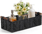 Bathroom Baskets for Organizing with Handle Decorative Basket for Bathroom Countertop Storage Toilet Paper Storage Basket for Toilet Tank Top Small Baskets Set,Black