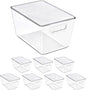 Sorbus Clear Storage Bins with Lids, 8 Pack Large Organization Bins with Handles – Clear Stackable Storage Containers for Storage, Pantry, Fridge, Cabinet, Closet & Kitchen Organization – BPA-Free