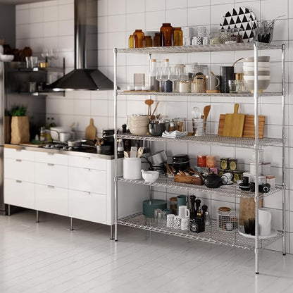 24" Deep x 60" Wide x 74" Height Wire Shelving Kit | 5-Tier | NSF Commercial Storage Rack Unit