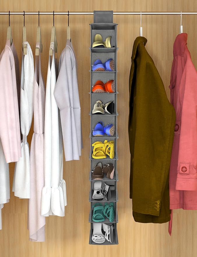 Libeder Hanging Shoe Organizer,10-Shelf Hanging Closet Organizers and Storage Shoes Organizer Shelves Hanging Shoe Rack Holder