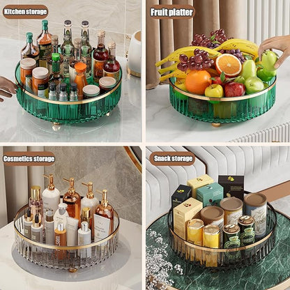 Clear Lazy Susan Pantry Organizers and Storage, 11” Turntable Organizer, Rotating Storage Rack for for Kitchen, Pantry,Cabinet, Dining Table,Fridge,Countertop,Vanity,Food Storage