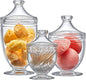 Amazing Abby - Aspire - Plastic Bathroom Canisters (3-Piece Set, 46/34/12 oz) (NOT Glass), Acrylic Apothecary Jars for Vanity, BPA-Free and Shatter-Proof, Great for Cotton Balls and Bath Sponges