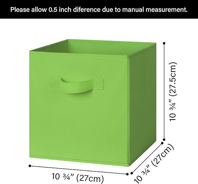 GRANNY SAYS 11 Inch Cube Storage Bins, Colorful Cube Storage Organizer, Fabric Storage Bins, Storage Cubes for Shelves, Closet, Toy Storage Bins for Kids Room, Play Room, Rainbow, 8-Pack