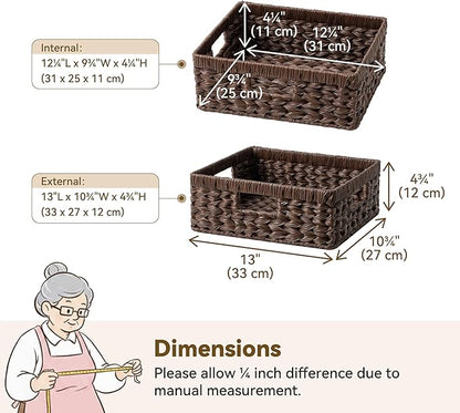 GRANNY SAYS Wicker Basket for Organizing, Wicker Storage Baskets for Shelves, Woven Baskets for Pantry Storage, Decorative Basket, Brown, 1Pack