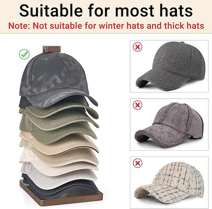 Mkono Hat Organizer for Baseball Caps, Hat Rack Hold Up to 10 Hats Baseball Caps Tabletop Hat Holder Storage Display for Closet, Dresser, Entrance, Shelf