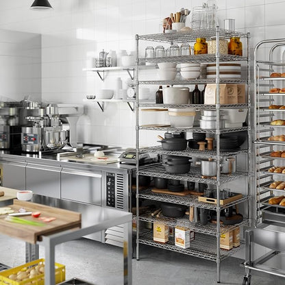 24" Deep x 36" Wide x 86" Height Wire Shelving Kit | 10-Tier | NSF Commercial Storage Rack Unit