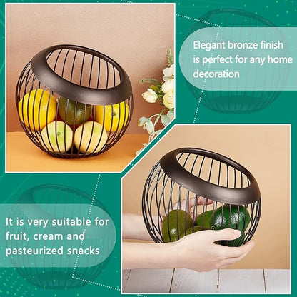 2 Pieces Coffee Pods Holder K Pods Holder Large Capacity Coffee Pod Baskets Stainless Steel Cup Organizer Sturdy for Espresso Capsule Pot Storage Metal Wire Fruit Bowl Snack Storage(Dark Brown)