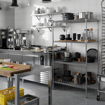 24" Deep x 36" Wide x 64" Height Wire Shelving Kit | 4-Tier | NSF Commercial Storage Rack Unit