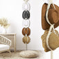 Yulejo Macrame Hat Hangers Racks Boho Cowboy Hats Holders Western Display Organizer Storage decor Back of Door for Wall(White,Five Hats Style)