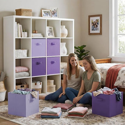 GRANNY SAYS Cube Storage Bins, 13 Inch Cube Storage Organizer, Fabric Storage Bins, Storage Cubes for Shelves, Closet, Purple Gradient, 6-Pack