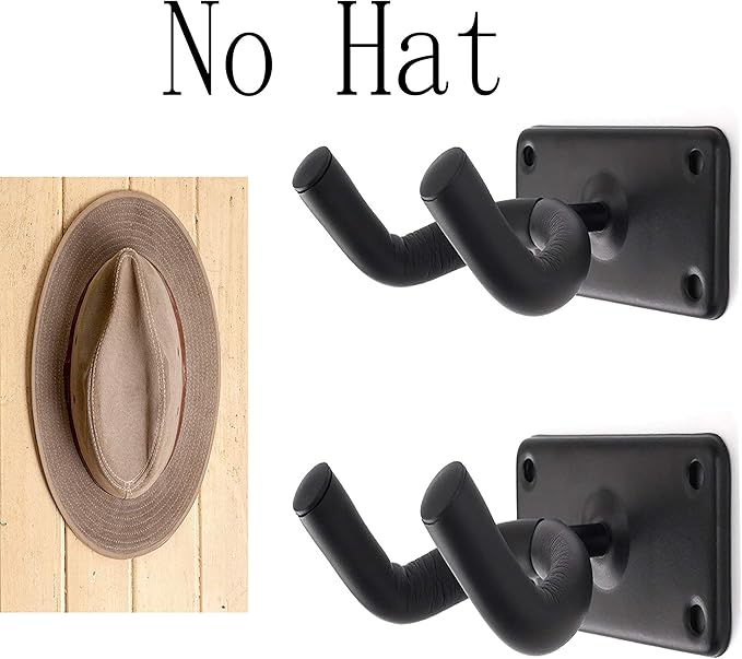 Helmet Hanger, Helmet Holder Hook, Helmet rack, Helmet Holder for Motorcycle , Hat Hanger Rack , Jacket Hanger - Guitar hook - Helmet Rack Wall Mount Display & Storage Rack - No Hat, Style B, 2-Pcs