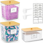 2+1 Pack Laundry Pods Container,Clear Laundry Detergent Powder Storage Containers,Laundry Room Organization Containers with Wooden Lids & Labels,Laundry Pods Holder for Scent Booster,Dryer Ball