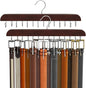 Belt Hanger for Closet, Sturdy Wood Belt Rack Closet Accessories with 14 Hooks Belt Organizer for Closet Organizers and Storage Max 42 Belts-Mahogany 2 Pack