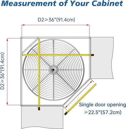 JOWBOOW 32 1/4" Chrome Corner Cabinet Lazy Susan, Full Circle Corner Cabinet Lazy Susan Replacement Shelves, Minimum Cabinet Size 36 inches, Rotating Rack for Corner Base Kitchen