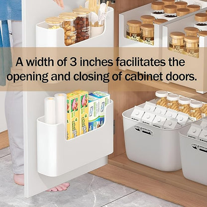 2026 NEW Adhesive Cabinet Door Organizer Storage 4 Pack,Door Rack Shelves Holder for Sink Kitchen Bathroom RV Pantry Bedroom Closet Laundry Office