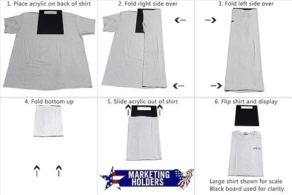 Marketing Holders Shirt Folding Board 8.5" x 12" Acrylic Laundry Organizer for Casual Wear Stores Clothing Stores Uniform Retailers Ergonomic Innovative Sleek Versatile Home Use Practical Clear