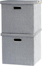 Storage Bins with Lids,13 x 13 Inch Foldable Fabric Cube Baskets Boxes Organizer for Closet, Shelves, and Home. (Gray, (13x13) 2 pack)